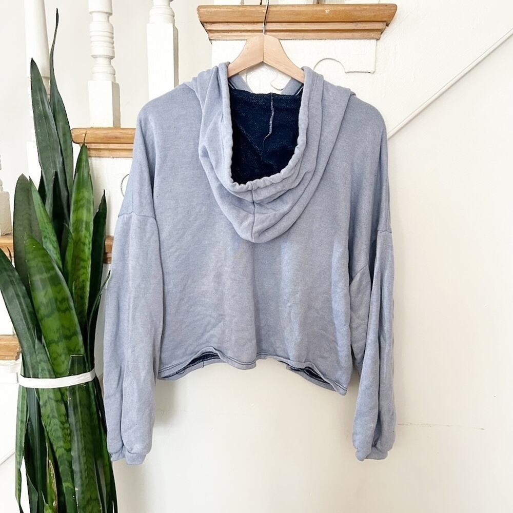 Free People Movement Blue Long Sleeve Pullover Hoodie Size m - Picture 3 of 4